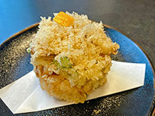 Kakiage: So nicely round, you won't want to break it. can be served alone or with soba noodles.